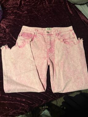 We the Free Pink Distressed Jeans